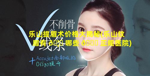 乐山提眉术价格大揭秘(乐山纹眉有 🦊 哪些 🐞 正规医院)